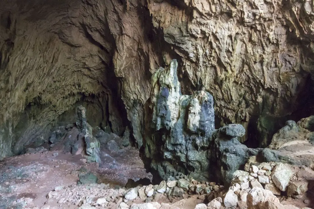 natural sculpture inside skotino cave