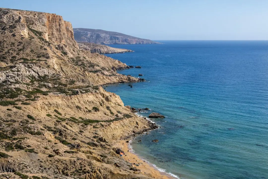 Red beach seen from the top of the mountain