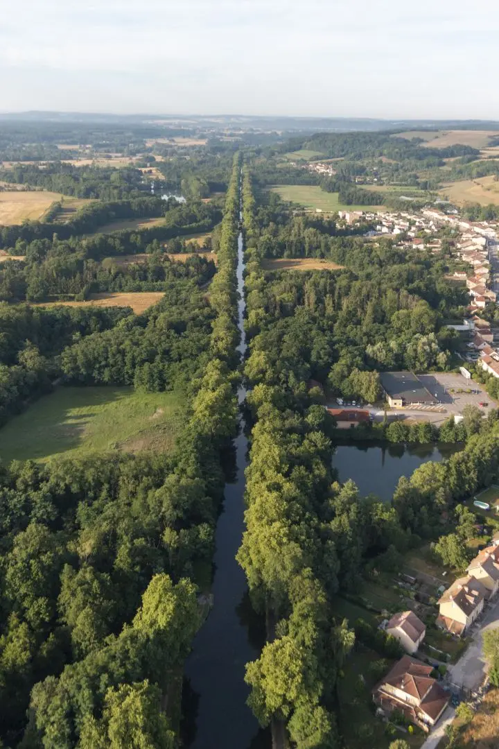 A canal not far from Bayon, seen from the sky