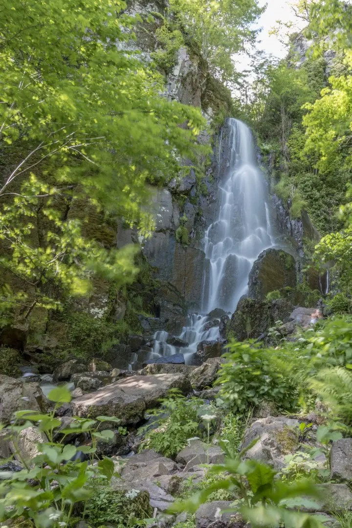 The Nideck waterfall from the river