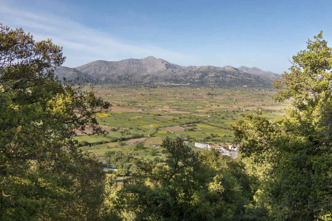 lassithi plateau from psychro cave entrance