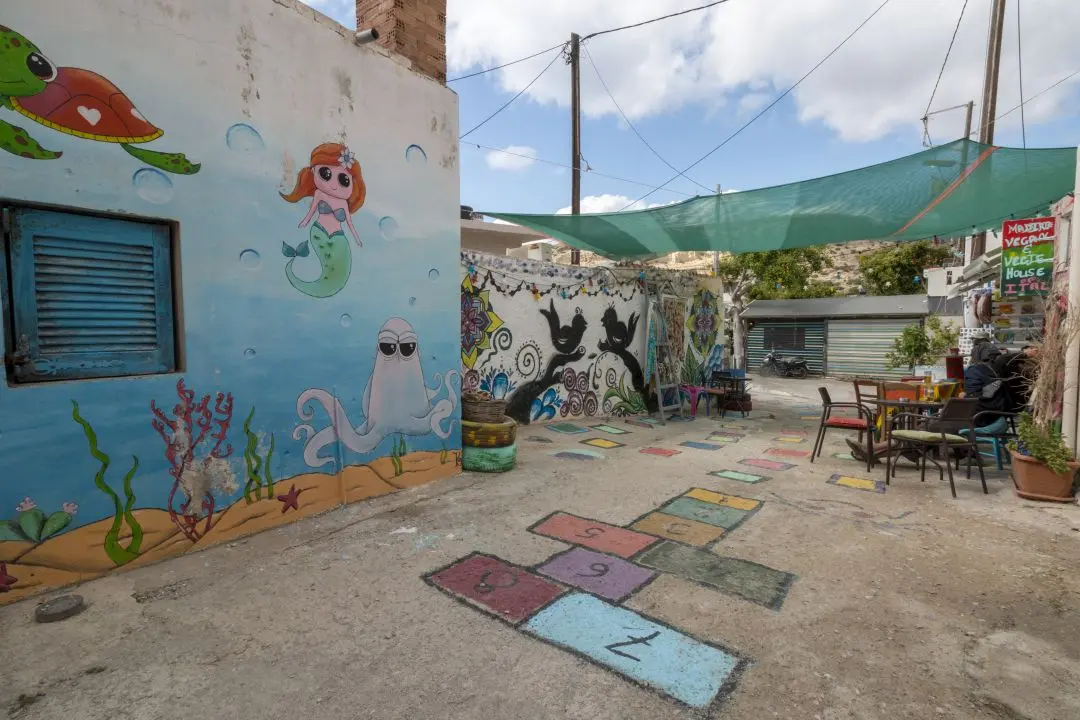 Hopscotch on the ground in the streets of Matala