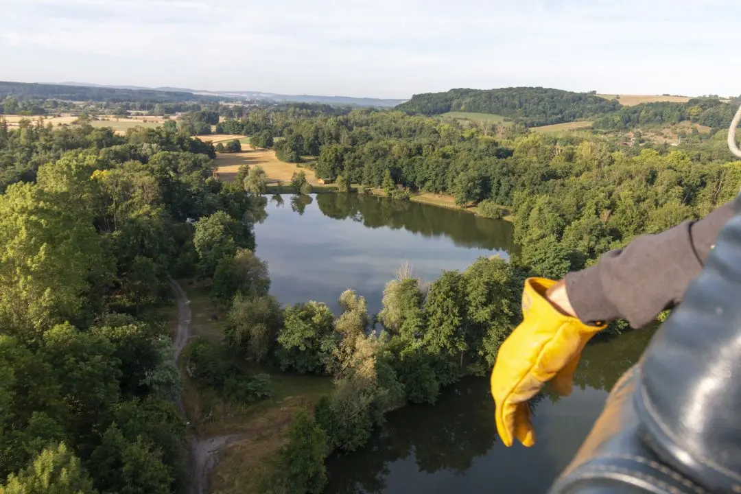 A pond, seen from the sky