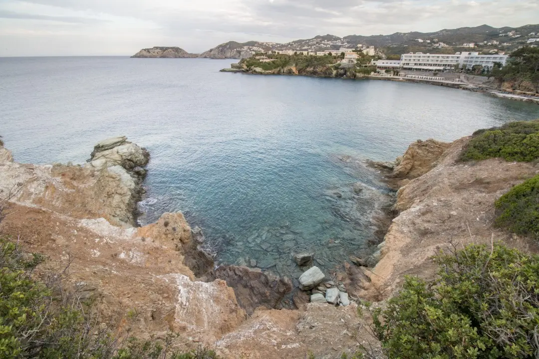 The view from a cliff south of the Psaromoura Beach