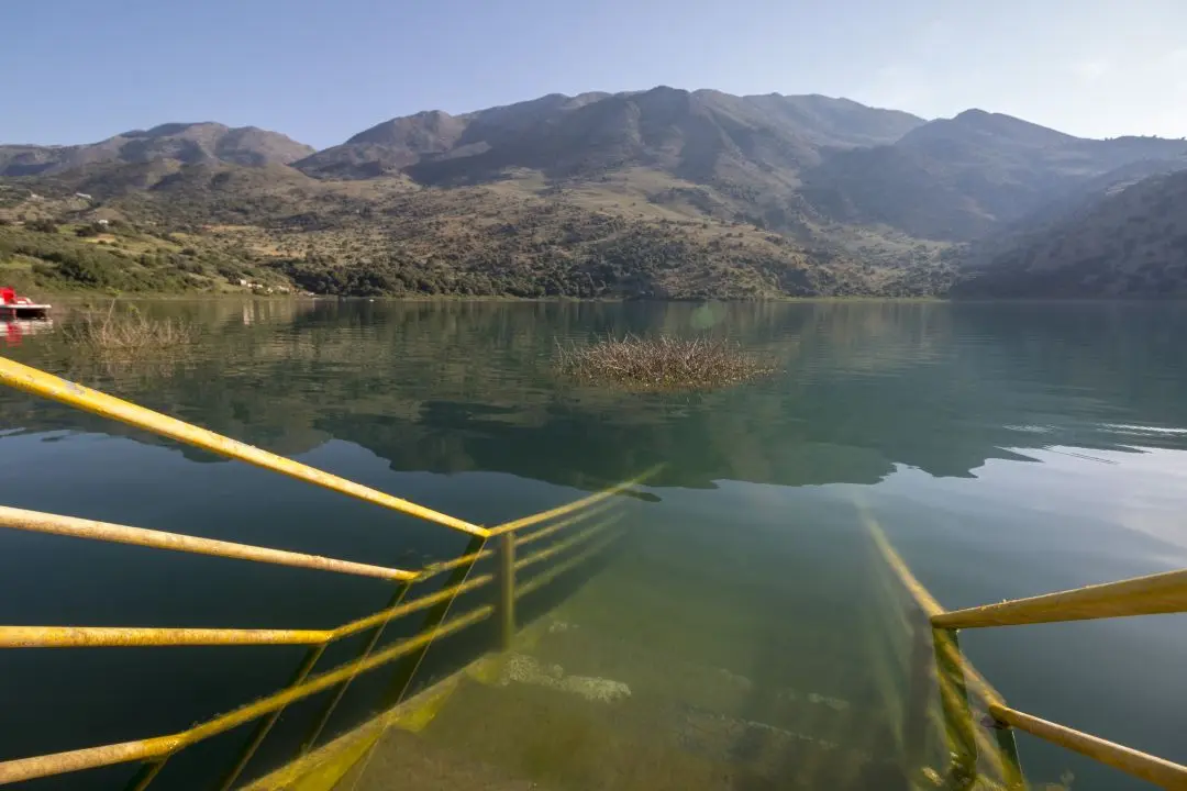 Stairs in the water lake of Kournas